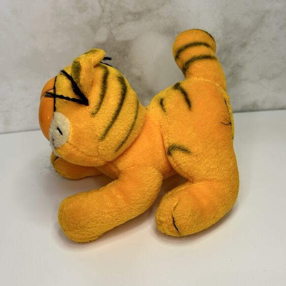 1978 Garfield Cat Plush Fine Toy Co Paws 6 Inch Vintage Stuffed Animal Orange - Picture 2 of 6